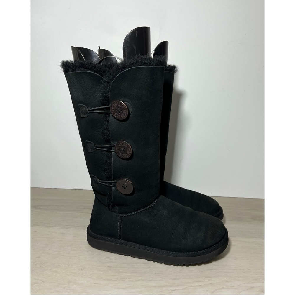 UGG Bailey Button Triplet Sheepskin-Lined Suede Boots